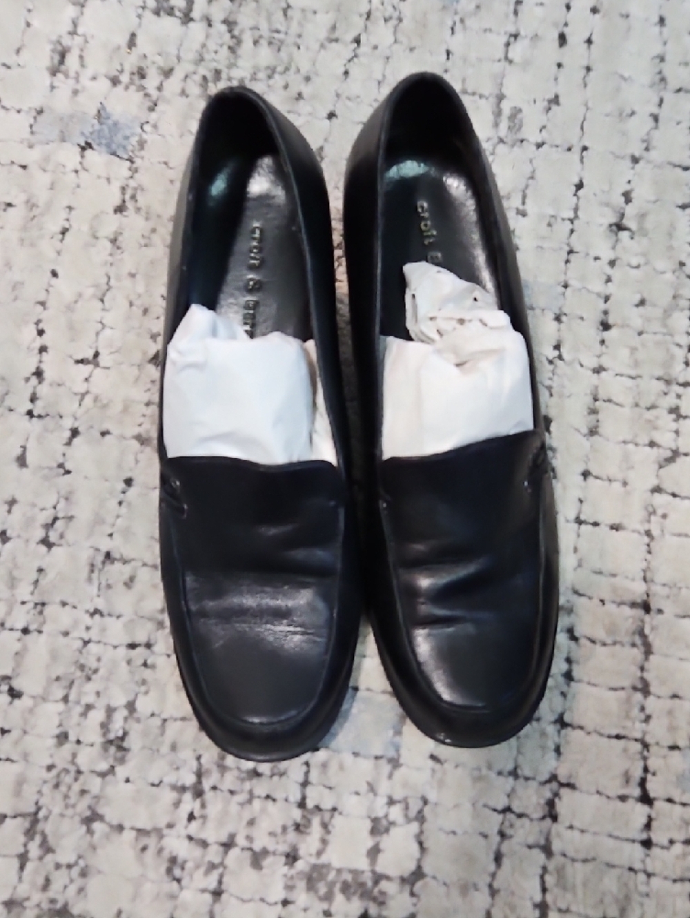croft & barrow Black Leather Block Heel Loafers - Picture 6 of 7